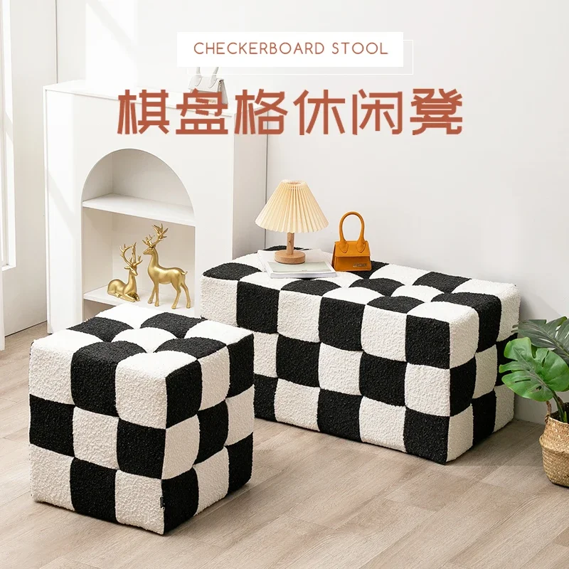 

Home Home Net Red Ins Makeup Stool Nordic Living Room Low Stool Simple Home Shoe Changing Stool