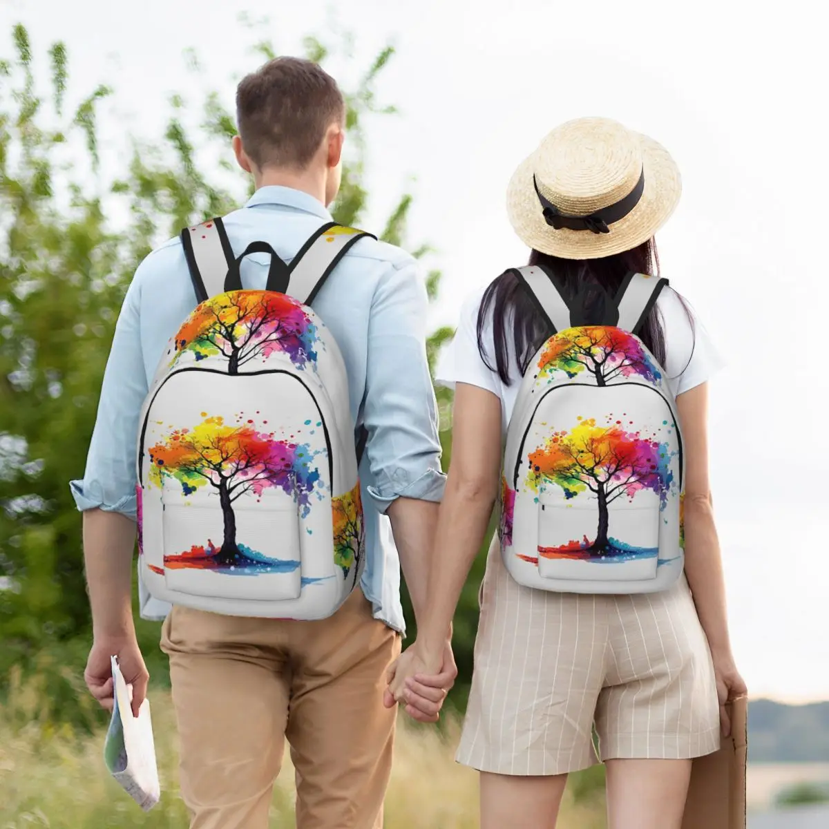 Colorful Artist Tree Butterfly  Student Backpack School Bag Hiking Travel Daypack for Men Women Bookbag Shoulder Bags