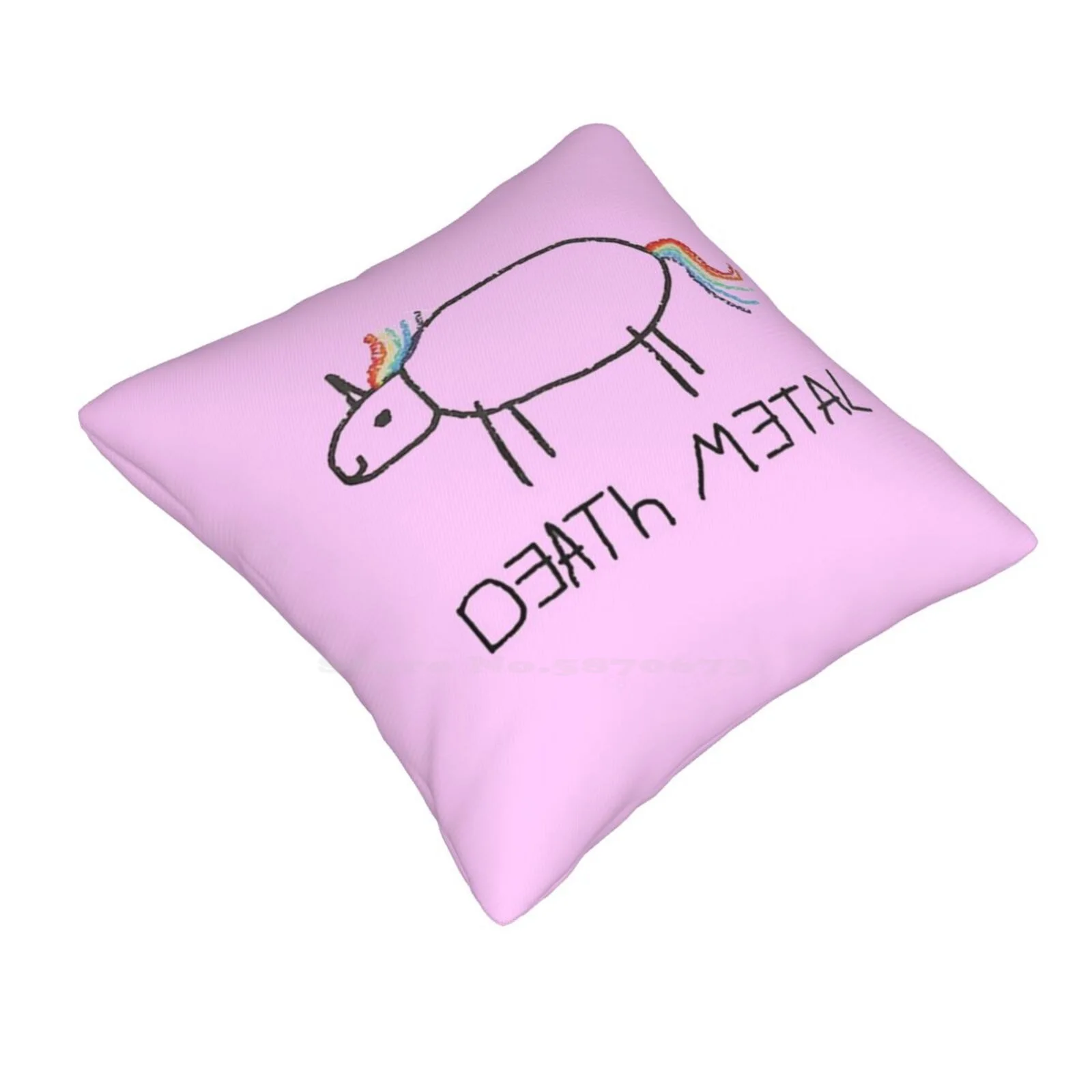 Death Metal Unicorn Home Sofa Car Cushion Cover Pillowcase Death Metal Heavy Metal Pantera Music James Guitar Unicorn Rainbow