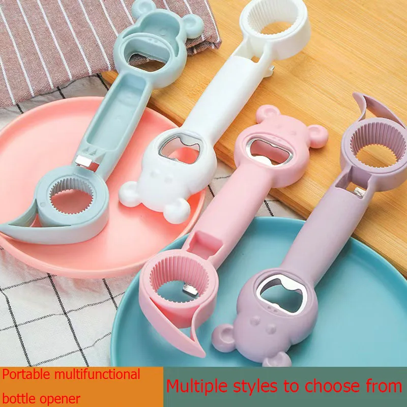 

Cartoon bottle opener four in one multifunctional household extension convenient bottle opener tool kitchen gadgets