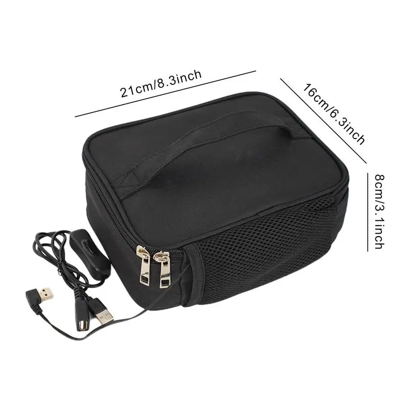 USB Portable Food Warmer Heating Lunch Box USB Hot Lunch Container Various Foods Car Lunch Bag 2-in-1 Heated And Insulated Bag