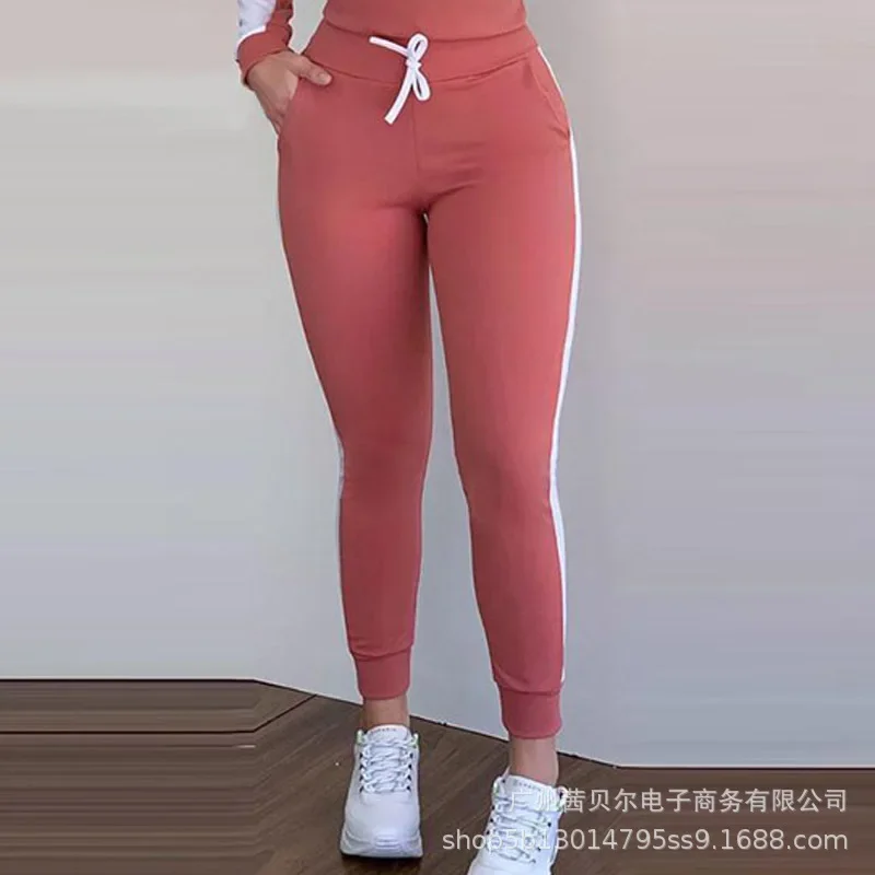 Women\'s Sets Color Matching Long Sleeved Tight Casual Suit Women Two Piece Sets Womens Outifits