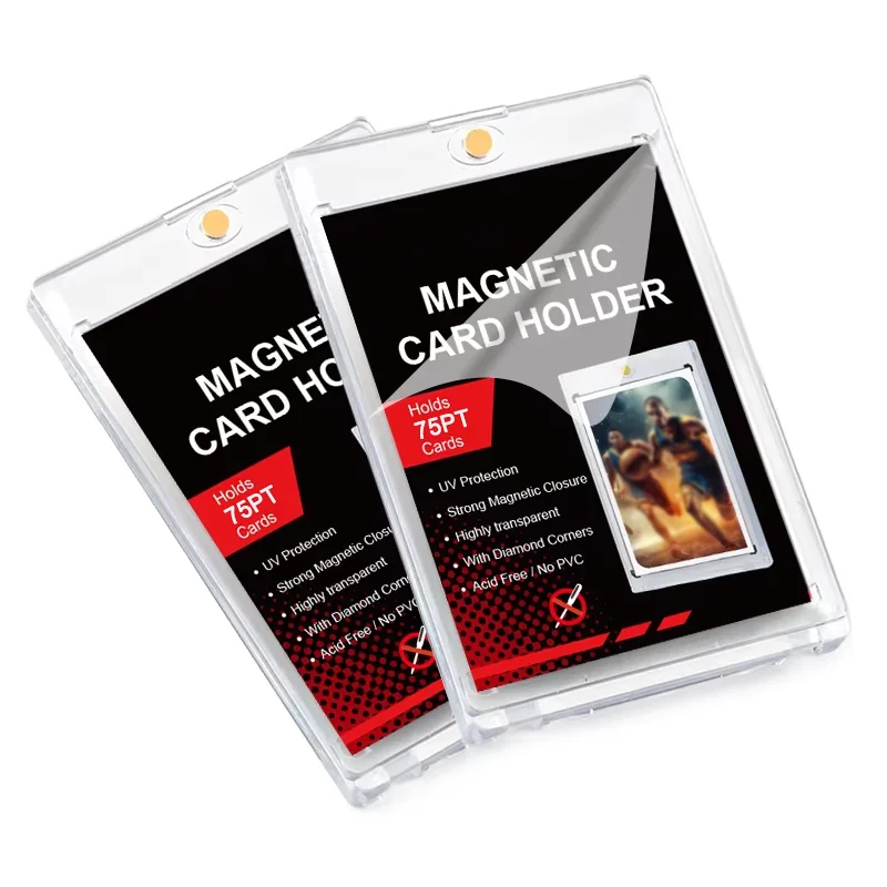 

75pt magnetic card holder baseball sports trading cards one- touch card holders uv