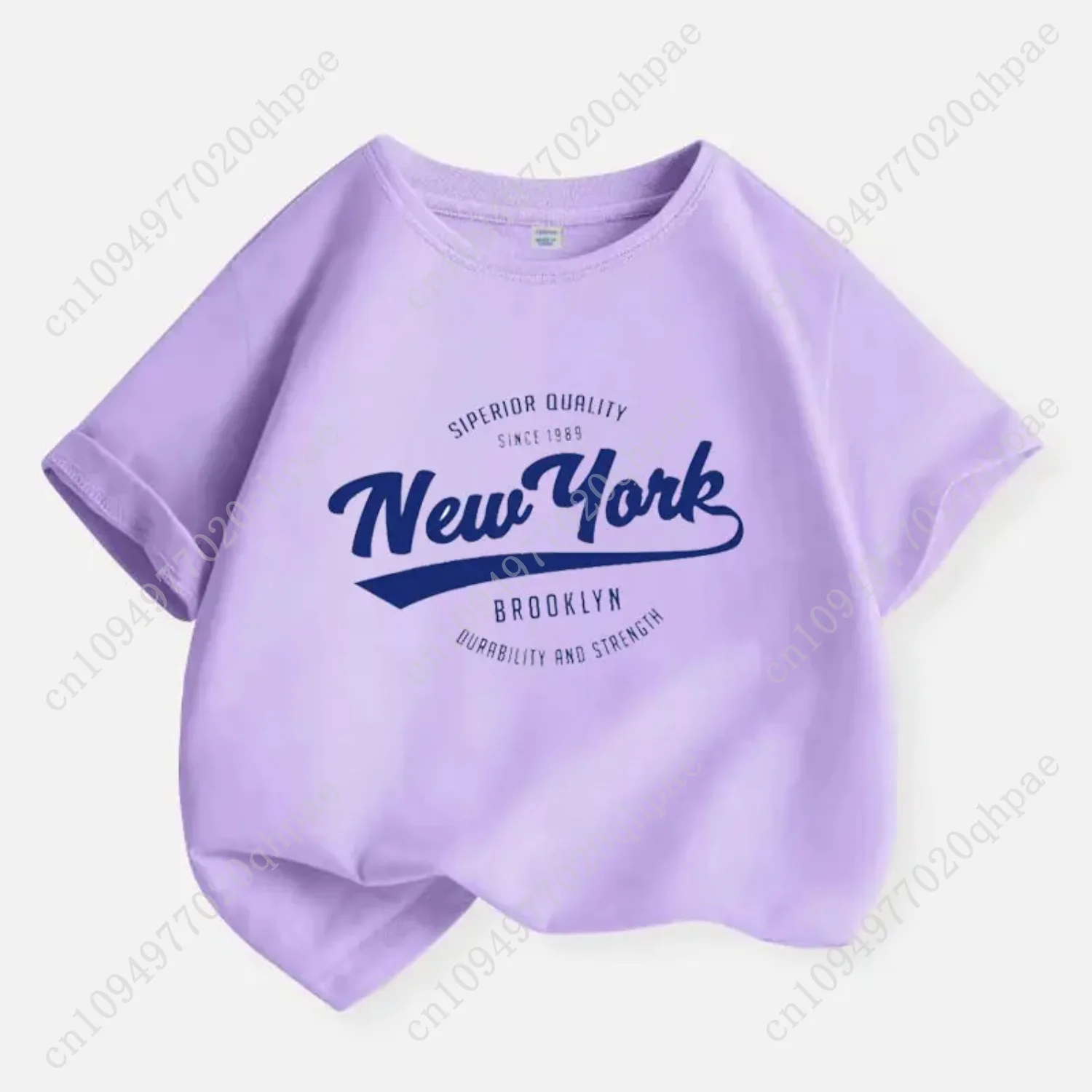 Verão crianças nova york carta camiseta roxo impressão meninas camiseta crianças manga curta t camisa moda algodão roupas rosa