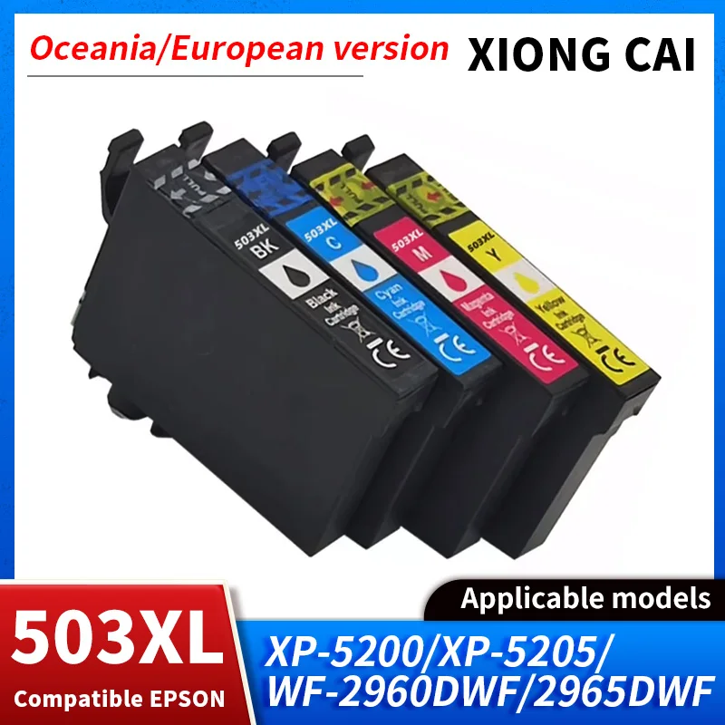 Oceania/European version T503 503XL Compatible Inkjet Ink Cartridge for Epson XP-5200/XP-5205,WF-2960DWF/WF-2965DWF printer