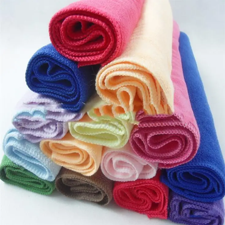 10pcs/lot Solid Color Square Soft Microfiber Towel Car Cleaning Wash Clean Cloth Microfiber Care Hand Towels