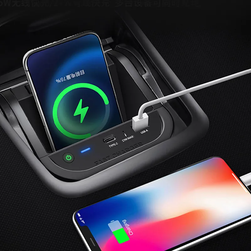 

For Mercedes-Benz A-Class W176 Car Wireless Charger 15W Fast Cell Phone Charging Plate Adapter Interior Accessories 2012-2018