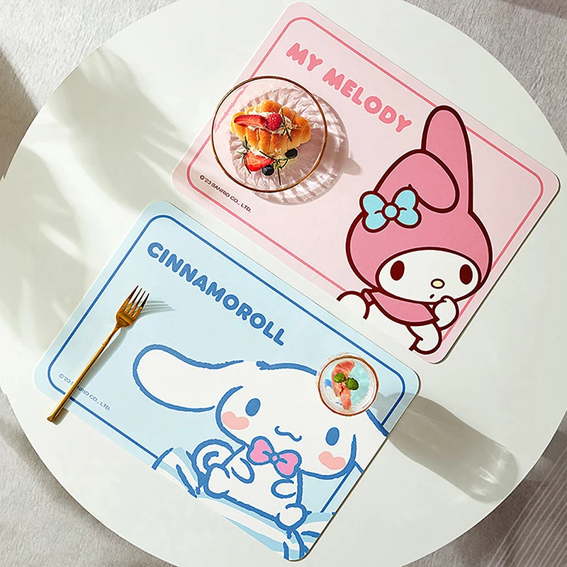 Sanrio Hello Kitty Melody Placemat Cartoon Insulated Home Table Mat Cinnamoroll Waterproof Oilproof High-end Dining Table Mat