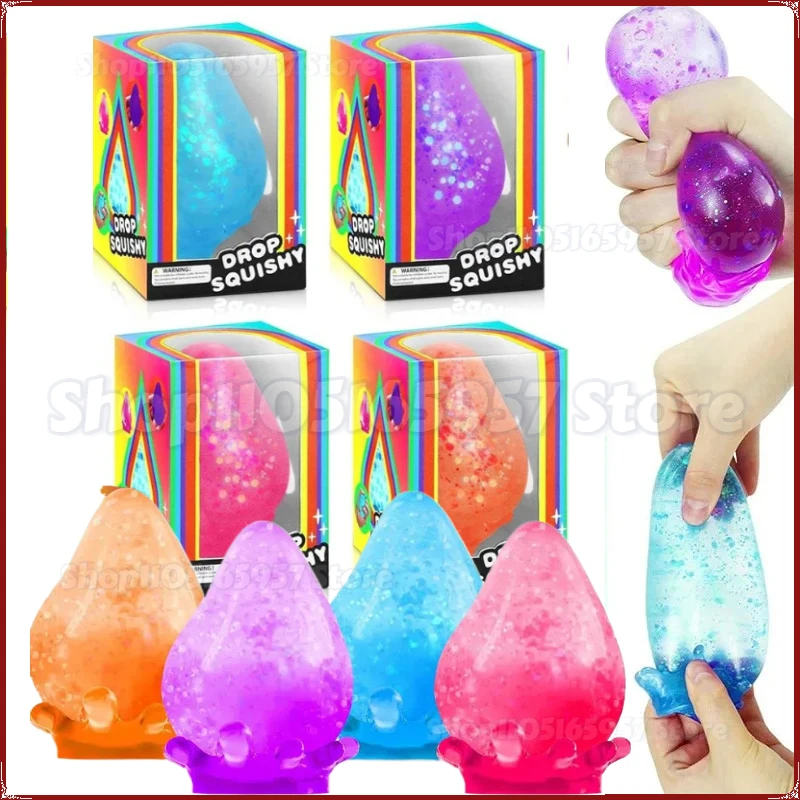 

2026 New Large Water Droplet Silicone Squishy Toy with Base Handmade Slow Rebound Pressure Relief Kneading Fidget Gift