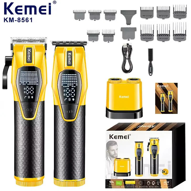 

Kemei KM-8561 мужские машинки для стрижки волос профессиональный салонный электрический триммер набор новая модель для прецизионных стрижек набор для ухода за волосами