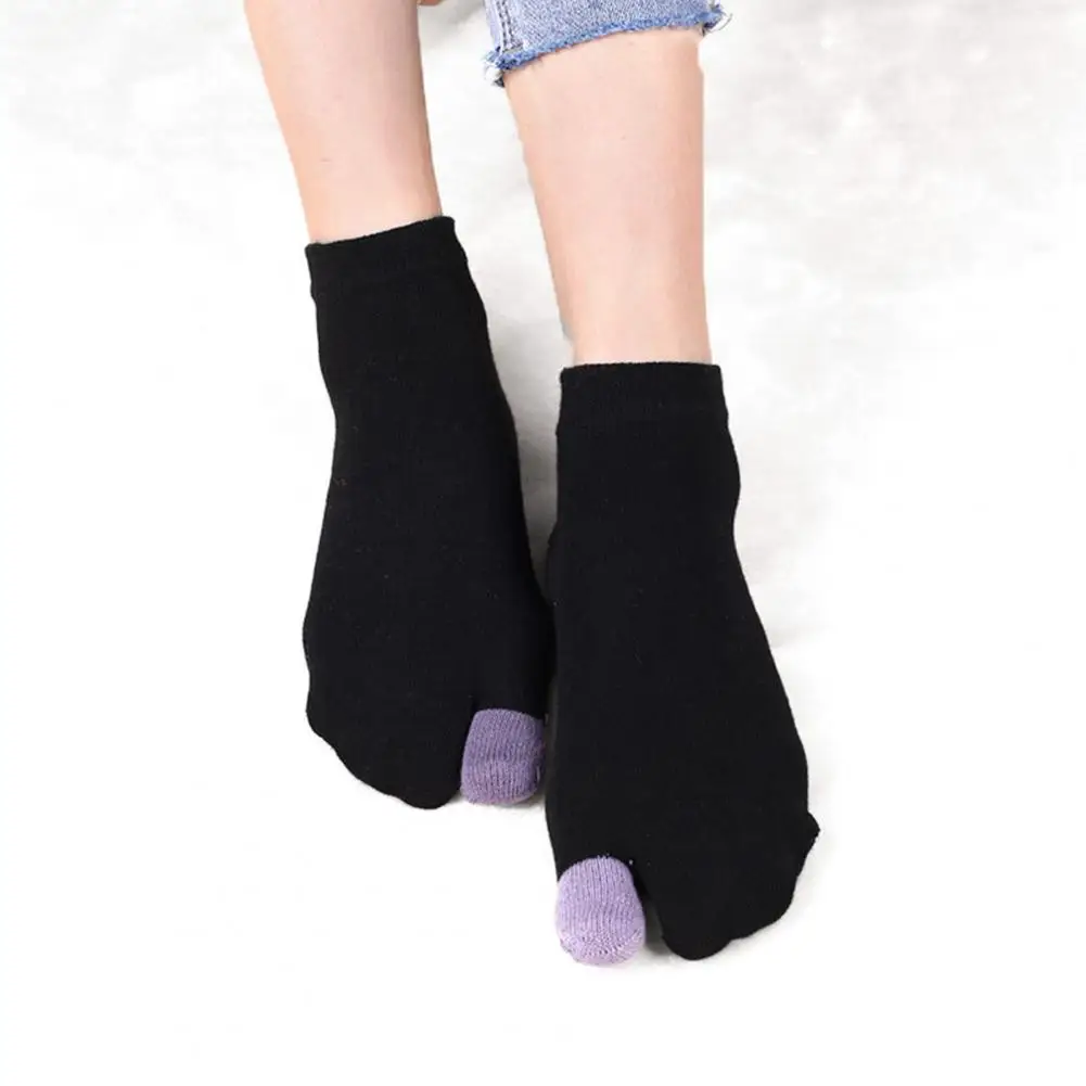 2Pcs Split Toe Socks Unisex Sweat Absorption Solid Color Tabi Socks Outdoor Breathable Japanese Flip Flop Socks For Outdoor