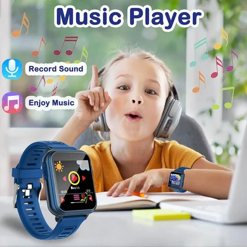 Imagen 2 del producto Reloj de pulsera para niños, 24 juegos, reloj inteligente para niños, reproducción de música, podómetro, rastreador, pantalla de tiempo, vídeo, grabación de Audio, antorcha, reloj inteligente