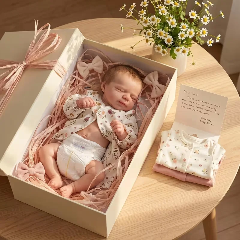 22 Zoll/55 cm Revival-Puppe, realistische Soft-Touch-3D-Haut, feine Bemalung, handgemachte Haartransplantation, Vinyl-Puppe, geeignet als Geburtstags-, Weihnachts-/Neujahrsgeschenk für Kinder.