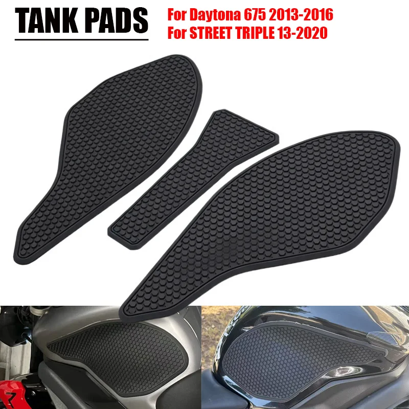 Motorcycle Tank Traction Pad Anti Slip Sticker Gas Knee Grip Protector For Daytona 675 2013 2014 2015 2016 STREET TRIPLE 13-2020