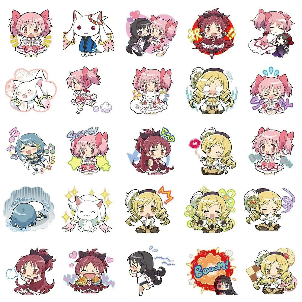 48pcs Puella Magi Madoka Magica Anime Stickers Kawaii Madoka Sayaka Akemi Homura Cartoon Sticker DIY Bagage Koffer Fiets Decal