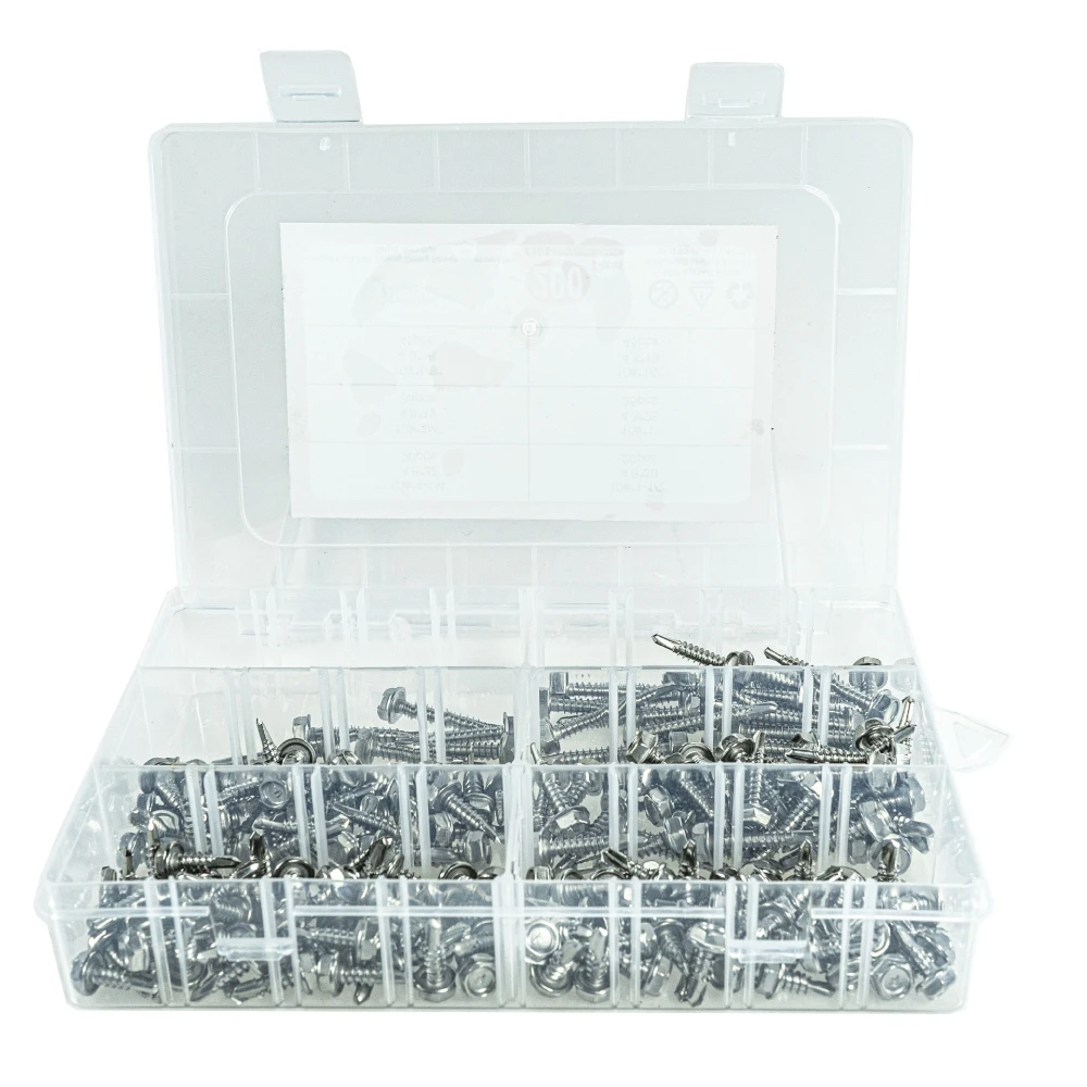 

200pcs Hexagon External Drill Tail Screws Set M4.8 Dovetail Self-drilling Screw 410 Stainless Steel Dovetail Self-drilling Screw