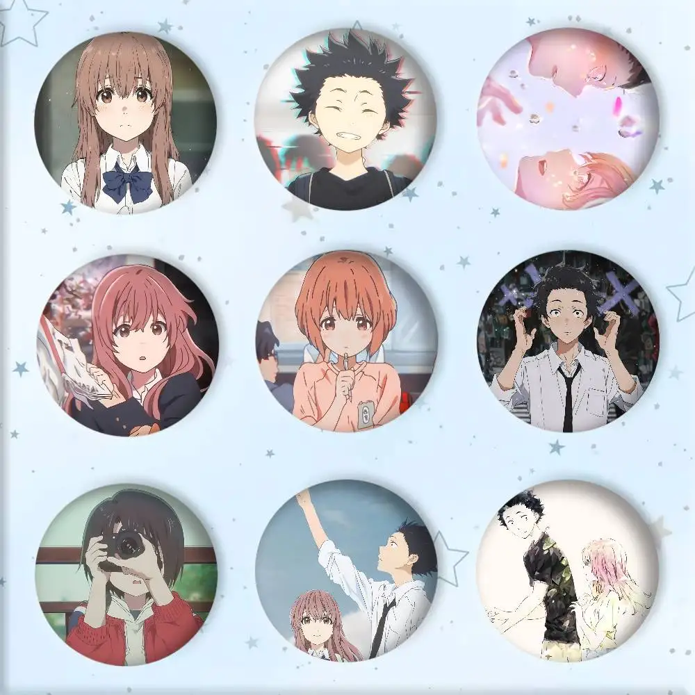 Cartoon Anime Movie A S-Silent V-Voice Round badge lapel pin backpack clothing jewelry accessories gift brooch