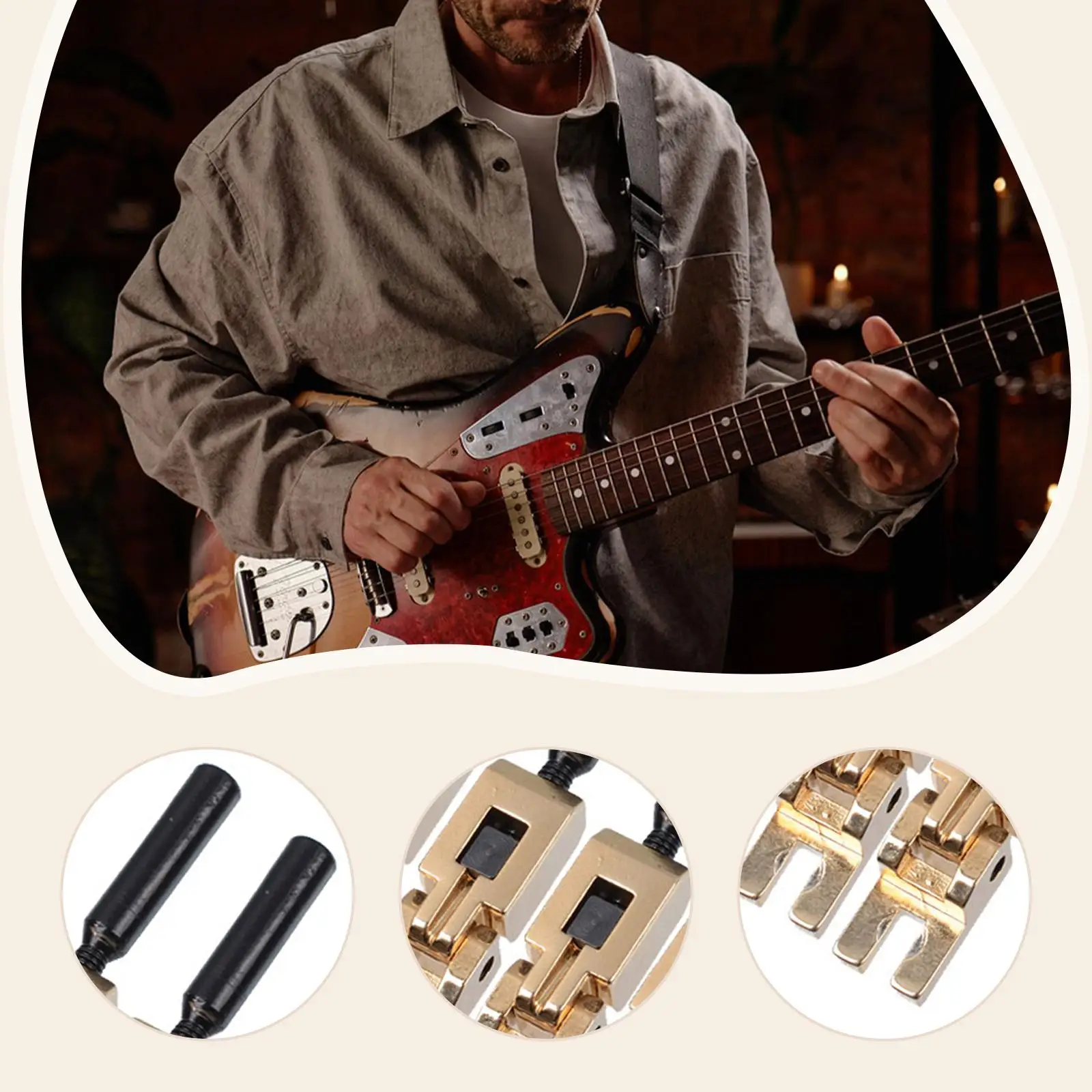 6 قطع مغلقة السروج قطع غيار الأدوات نظام قفل مزدوج ملحقات الغيتار الكهربائي المعادن الصلبة استبدال مباشرة #5