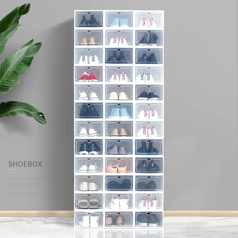 Japanese PP Minimalist Transparent Shoes Box Household Dustproof and Anti-Oxidation Drawer Shoe Box Storage Organizer Shoe Rack