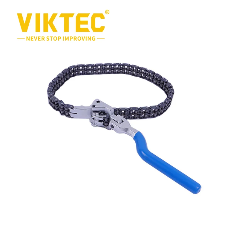 VIKTEC Oil Filter Chain Wrench 60-160mm,60-195mm Chain Type Oil Filter Wrench Auto Tool Engine Box Spanner VT14023