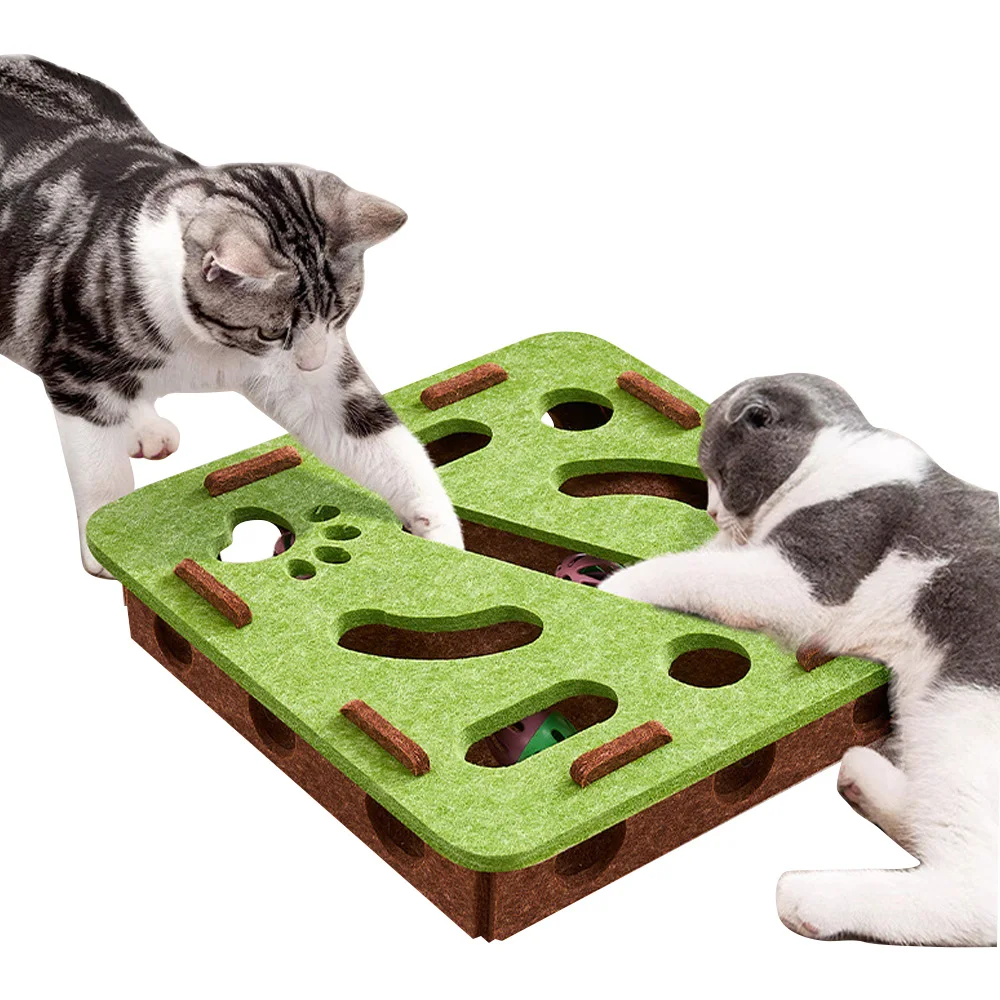 Cat Brain Teaser Toy - Sensory Maze Game with Rolling Balls for Curious Indoor Kittens Mental Stimulation & Hunting Exercise​​