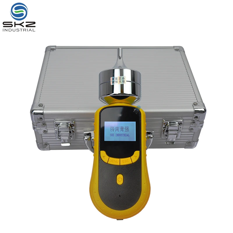 P-xylene (C8H10) gas leakage detector with adjustable suction LCD display, Chinese-English interface.