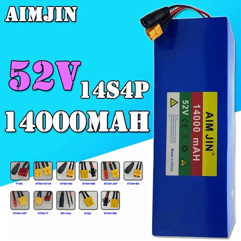 

High Capacity 52V 14000mah 1500W 18650 Lithium 14S4P Battery Pack with BMS for Balance Car,Bike Scooter Tricycle