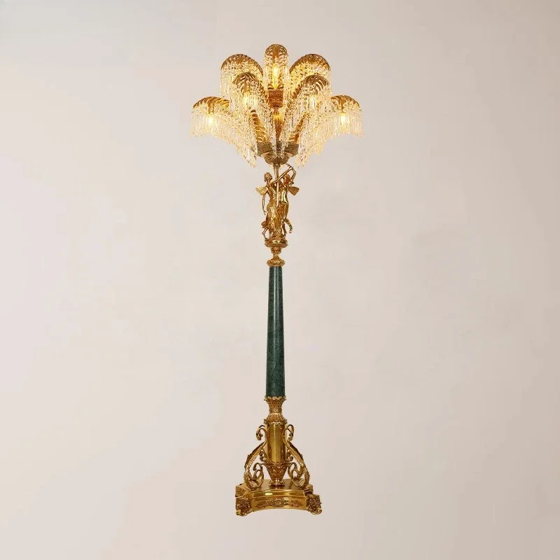 French dewaxing all-copper retro floor lamp is luxurious and atmospheric