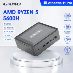 GXMO WiFi 6E мини-ПК BT 5,2 AMD Ryzen 5 5600H мини-компьютер M.2 NVME SSD Wins 11 pro RJ45 1000M 4K Tripple Дисплей HDMI WIN11