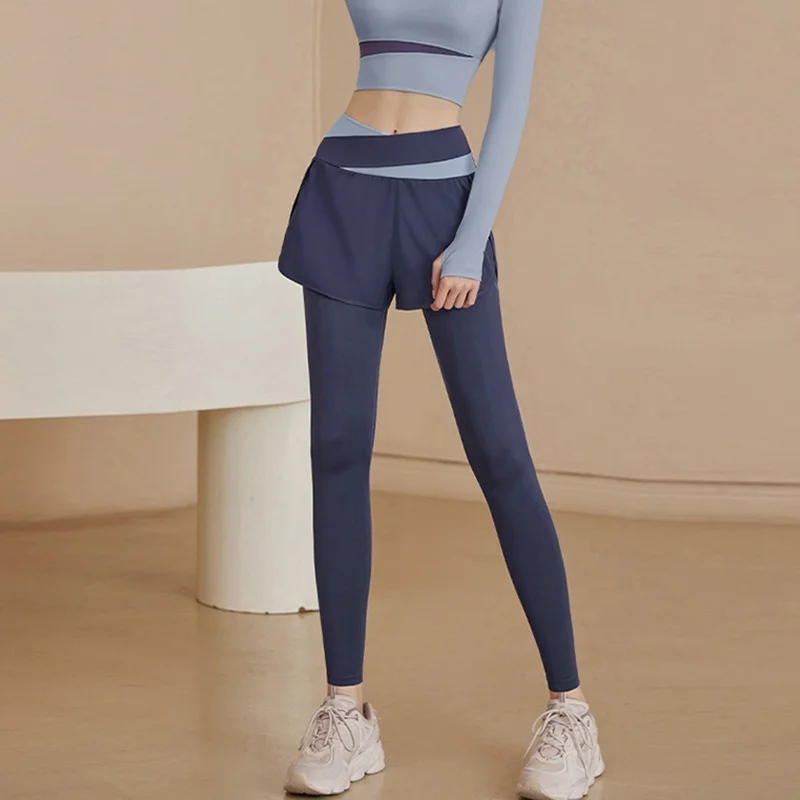 Yogabroeken Meisjes Wijde pijpen Dames Antislip Zeven kwart Comfortabel Glans Detail Match Decoratie Havermout Stijlen met hoge schroefdraad Vibe