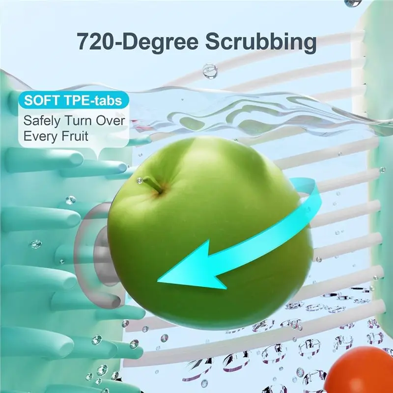 【NOW SAVE】Vegetable Fruit Washer Bowl, Large Fruit Cleaner Spinner, Fruit Washer Bowl Spin Function, Fruits Scrubber, Fruit Clea
