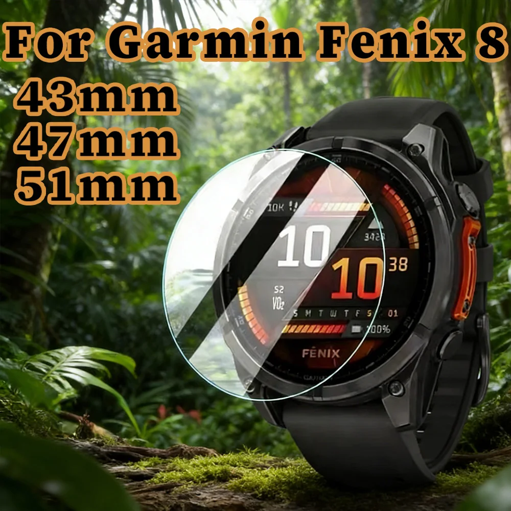 Gehärtete Glasschutzfolien, 1-2 Stück, einfach zu installieren, für Garmin Fenix 8 43 mm, 47 mm, 51 mm, kratzfeste HD-Displayschutzfolie