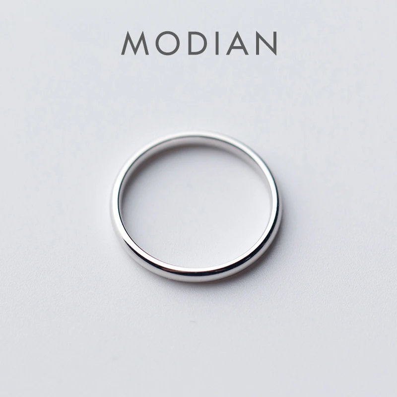 Modian alta qualidade 100% 925 anel de prata esterlina para mulheres moda brilhante simples anel estilo coreano jóias finas bijoux