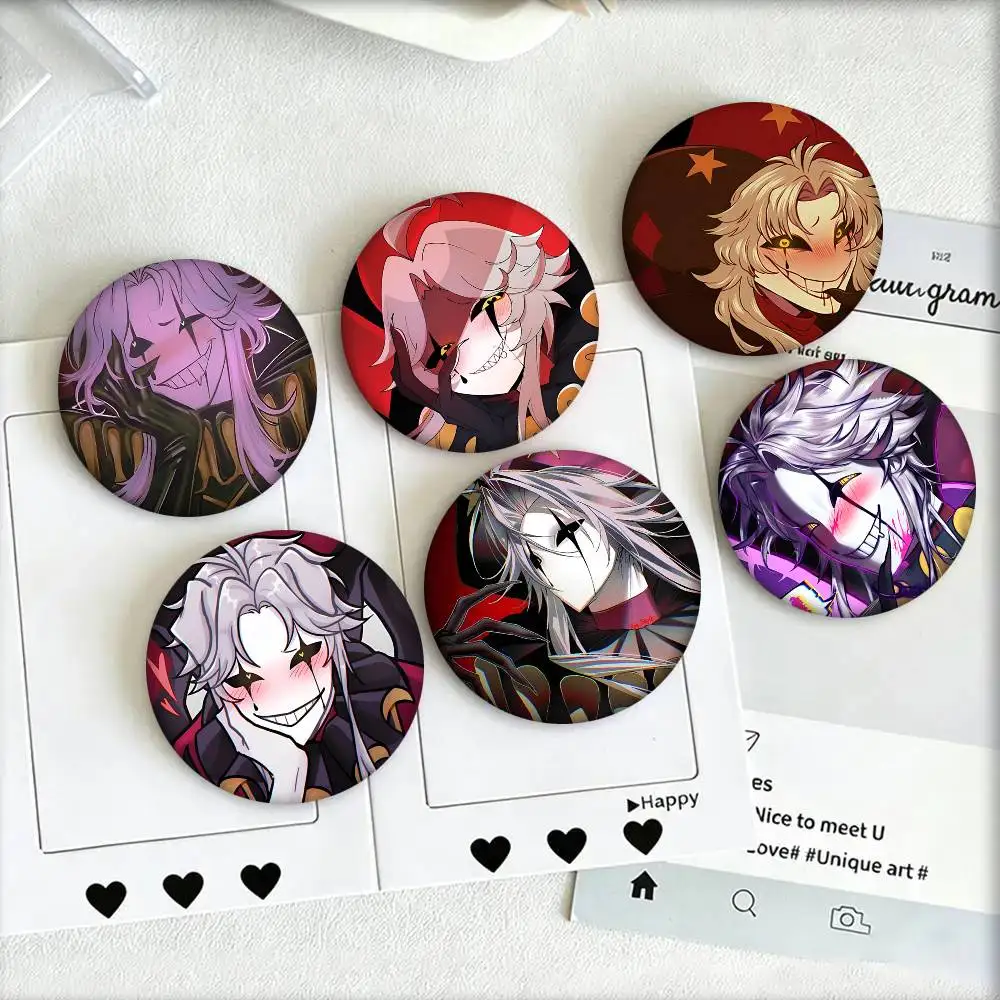 Freakish P-Pierrot Round Badge Creative Brooch Clothing Backpack Accessories Lapel Pin