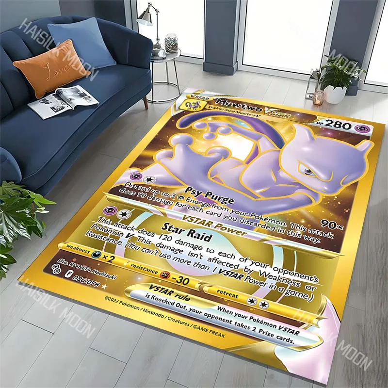 

Ковры с тематикой Покемонов: Мьют, для гостиной, спальни, под диван, большой, прочный, для домашнего декора, доступен круглый год, Potdemiel