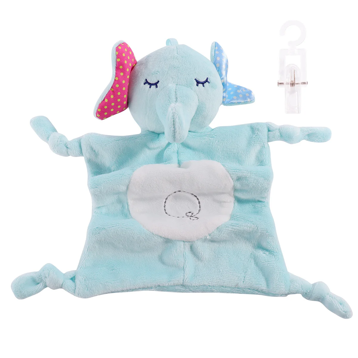 منشفة مهدئة للطفل 30 سم نمط الفيل لينة PP القطن آمنة دائم سهلة التنظيف تعزز التنمية الحسية مريحة