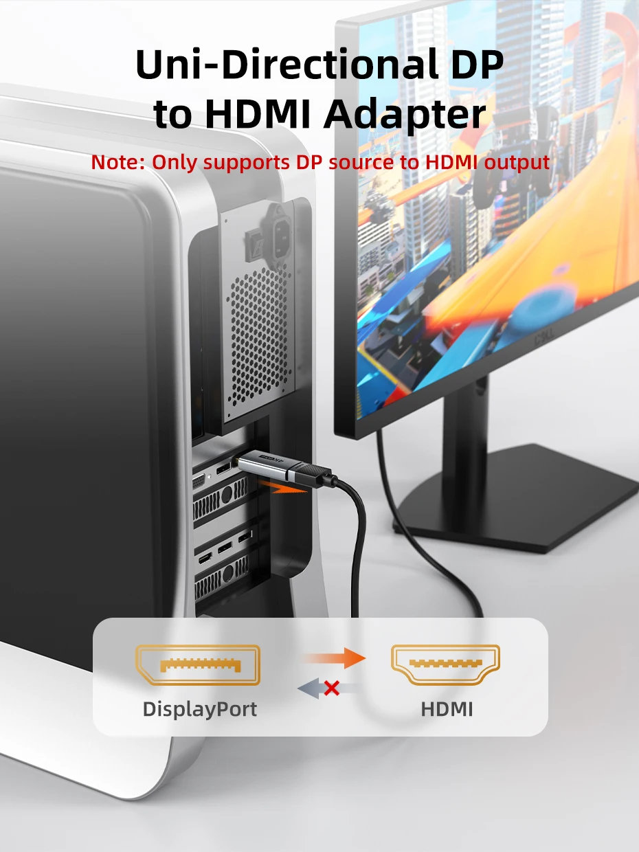 CABLETIME 4K60Hz DP zu HDMI Adapter Display Port zu HDMI Konverter DP Stecker auf HDMI Buchse Konverter für PC TV Laptop Projektor – Detail 4