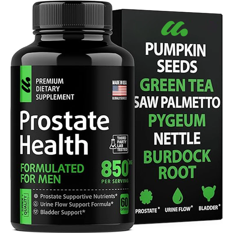 Men's Health Prostate Support Supplement - Saw Palmetto, Lycopene, Pygeum, Pumpkin Seed Extract, Β - Sitosterol -60 Capsules