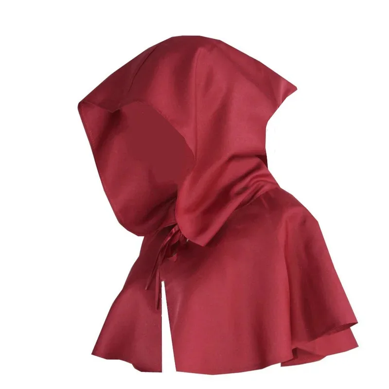 Cy1Pc هالوين تأثيري الموت كيب قصيرة مقنعين عباءة معالج الساحرة ازياء مصاص دماء الشيطان معالج الأسود كيب القلنسوة اكسسوارات الحفلات #3