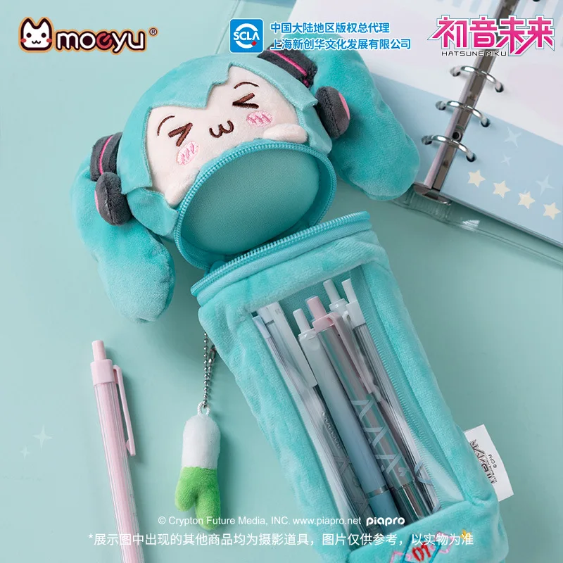 Bandai 2025 Anime Hatsune Miku rysunek kawaii wersja Q seria mruganie obsadka do pióra rekwizyty do Cosplay prezenty dla studentów