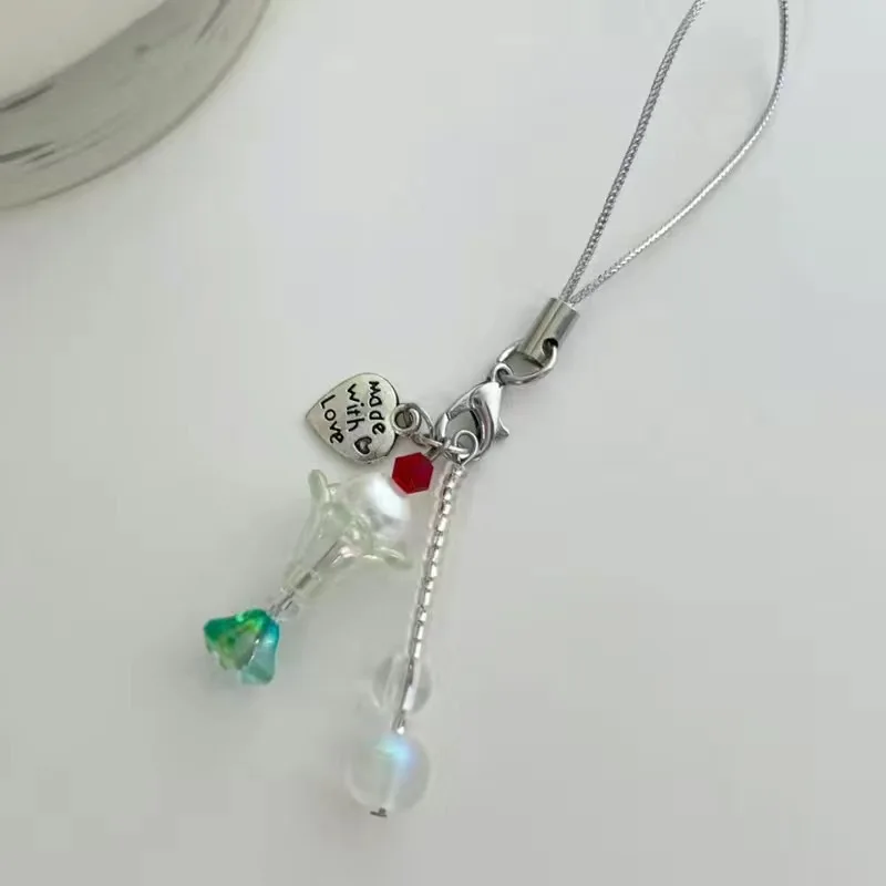 Y2K الآيس كريم ستار المفاتيح ل جراب هاتف لطيف Kawaii مقلد الغذاء الفاكهة كيك تحلية كوب مفتاح سلسلة حقيبة قلادة هدية لفتاة