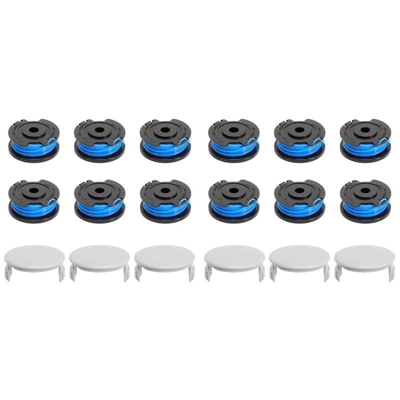 2026 New 12Pcs Lawn Mower Trimmer Coils With 6-Coil Caps 14443120 For Karcher LTR 18-30