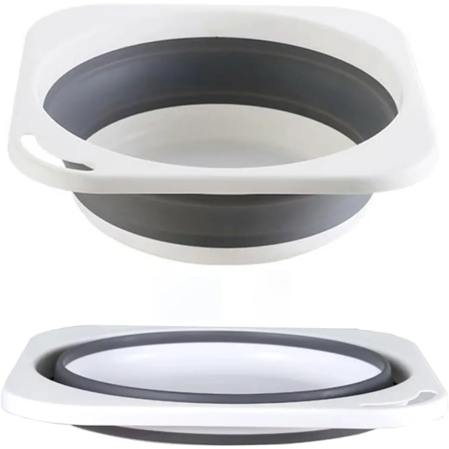 

Складная пластиковая раковина 5л 1,4 галлона, кухонная посудомоечная судочка, складная маленькая ванна для общежития, кемпинга, рыбалки, путешествий и домашнего использования