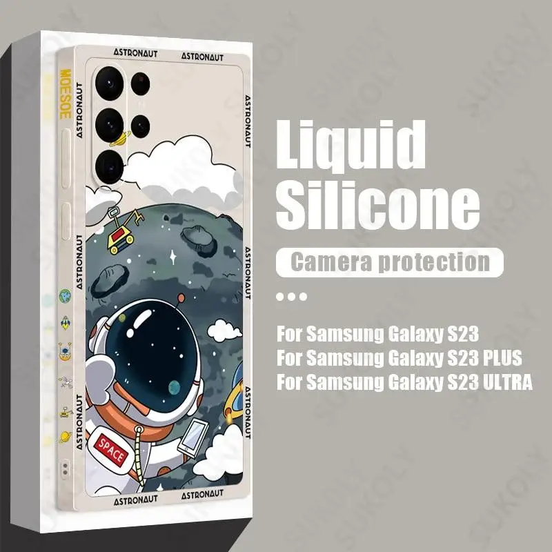Cute Astronaut Space Case For Samsung Galaxy S26 S25 S23 S24 Ultra S25 FE A18 A57 A37 A17 A16 A56 A36 A55 A54 A26 5G Phone Cover