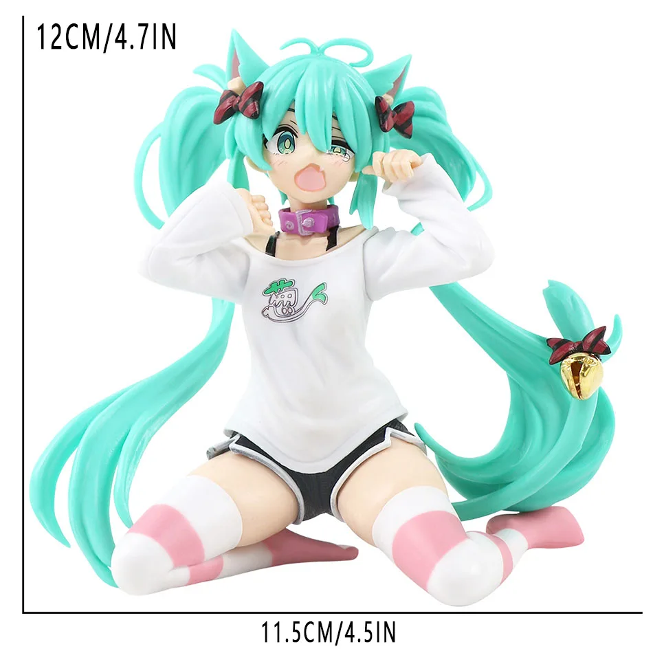 12cm Desktop Cute Hatsune Miku Kwaii Style Anime Figure Toys PVC Model Collector Doll Birthday Gift