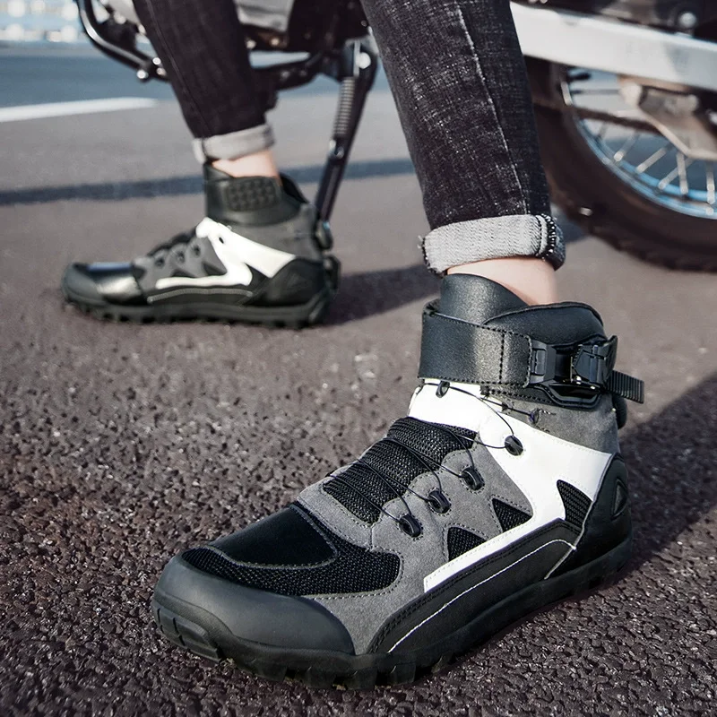 

Мужские летние мотоциклетные ботинки, кроссовки для верховой езды, дышащая мотоциклетная обувь, мотоциклетные ботинки Chopper Cruiser Touring, ботильоны