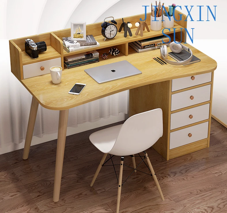 Modern computer bookshelf combination desk bedroom bookshelf writing desk