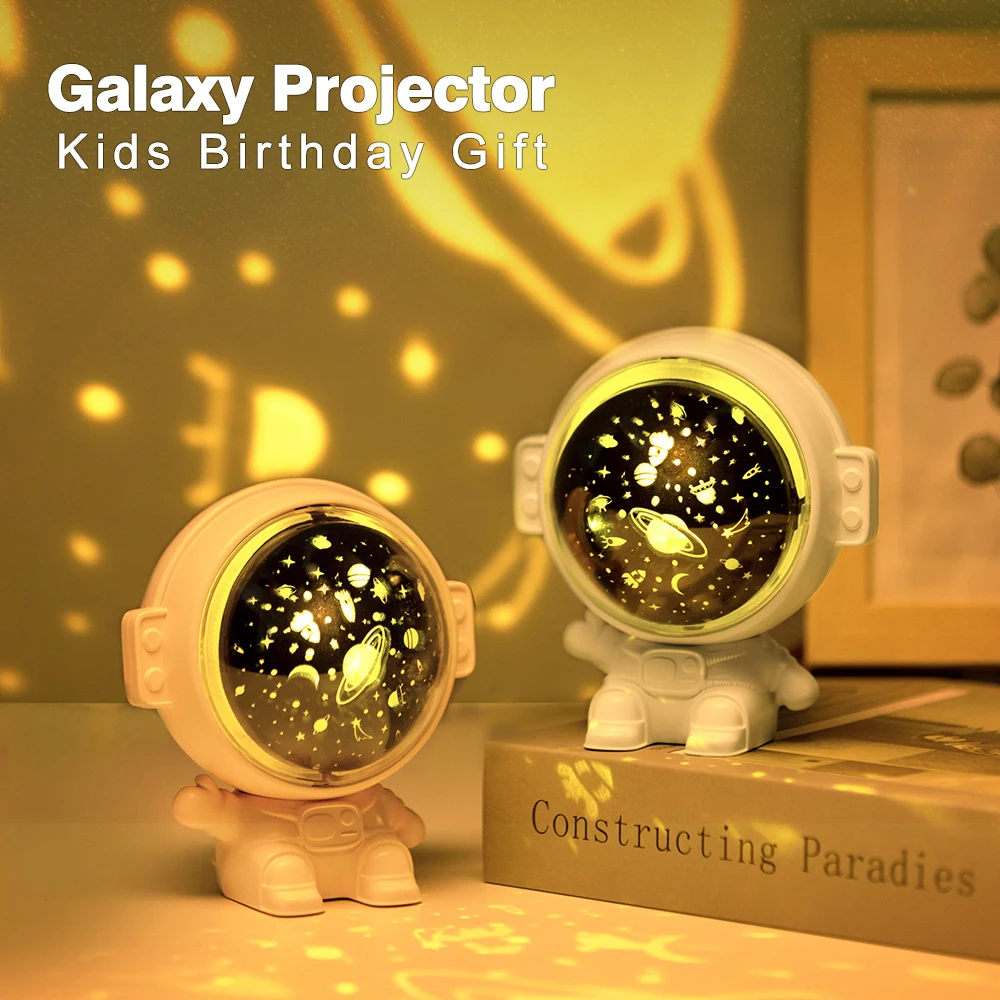 Galaxy โปรเจคเตอร์ Christmas Night Light Planetarium โคมไฟเพลงนักบินอวกาศ Nightlight Usb ชาร์จ Led ตกแต่งเด็กวันเกิดของขวัญ