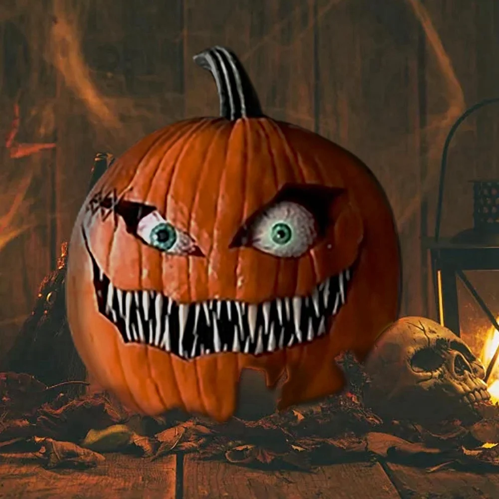 

Наклонные глаза тыквы украшения из смолы ремесленные украшения барные украшения на Хэллоуин для гостиных, спальни, офисов