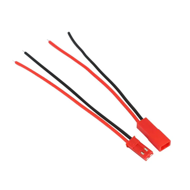 50 Pairs 2 Pin JST Plug Socket Connector M To F 110Mm Cable Wire Red Black-Y41A